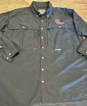 Drake Clothing Company Ole Miss Size M Button Down Shirt Navy